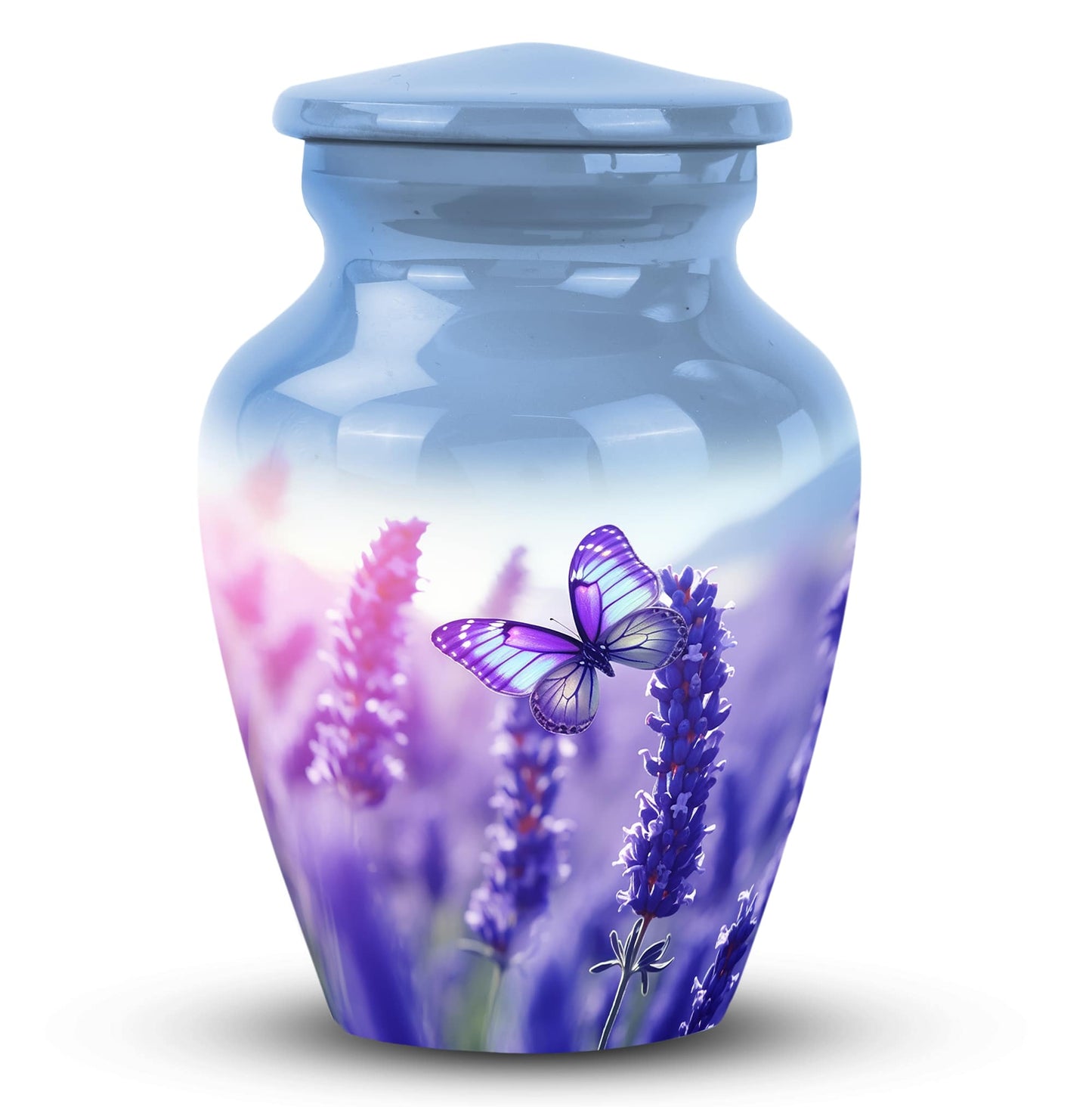 Large Purple Butterfly Urn for Ashes with Personalised.