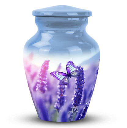 Large Purple Butterfly Urn for Ashes with Personalised.