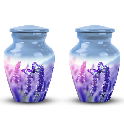 Large Purple Butterfly Urn for Ashes with Personalised.