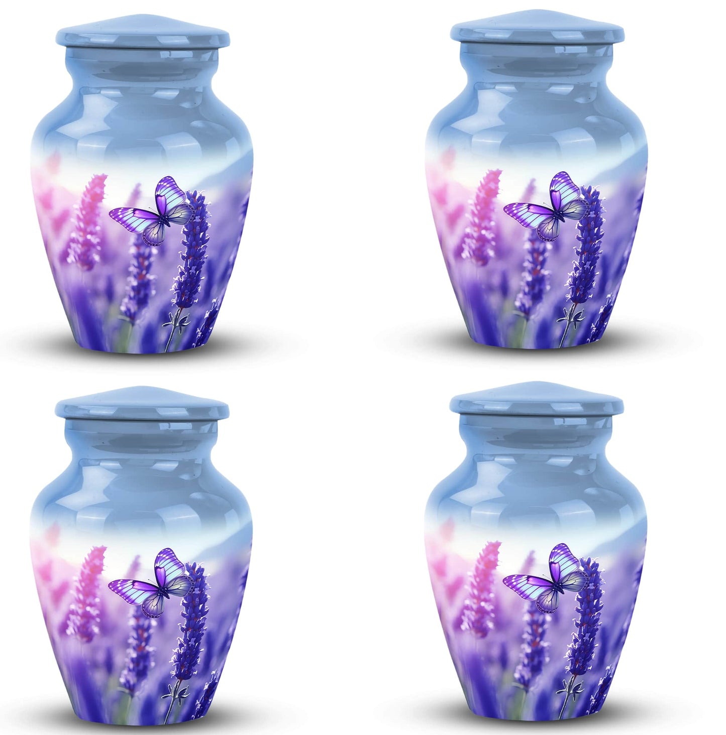 Large Purple Butterfly Urn for Ashes with Personalised.