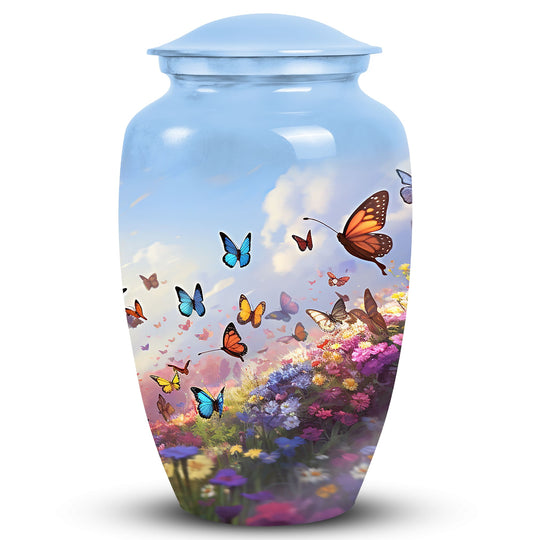 Colorful Butterflies Classic Urn for Ashes.
