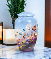 Colorful Butterflies Classic Urn for Ashes.