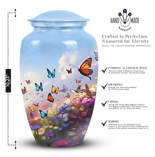 Colorful Butterflies Classic Urn for Ashes.