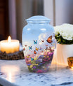 Colorful Butterflies Classic Urn for Ashes.