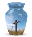 3 Inch Large Christ Urn in blue sky design