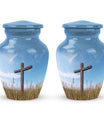 3 Inch Large Christ Urn in blue sky design
