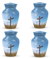 3 Inch Large Christ Urn in blue sky design
