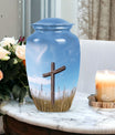 3 Inch Large Christ Urn in blue sky design