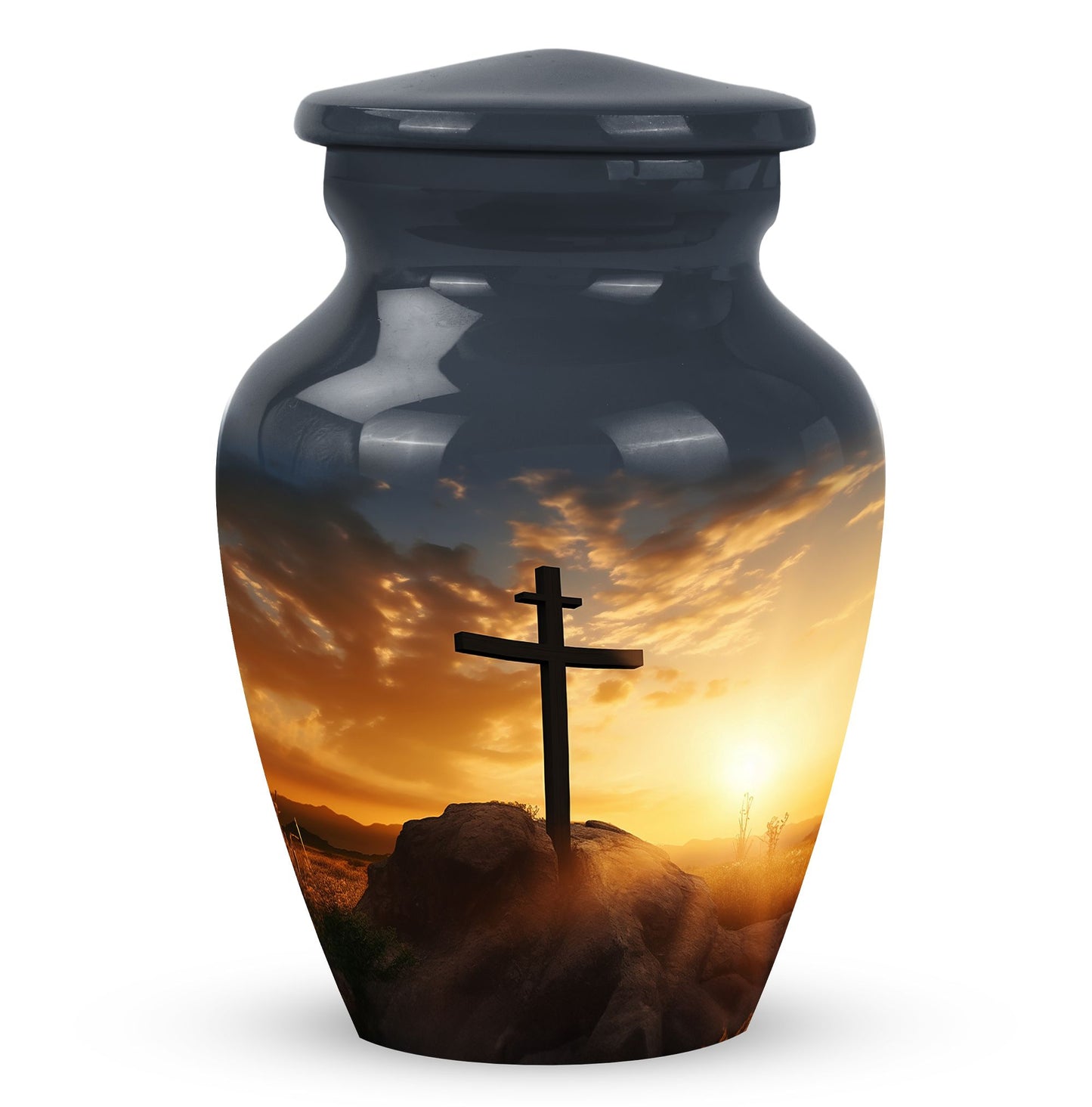 Classic 3-inch Crucifixion of Jesus Christ Urn for Human Ashes