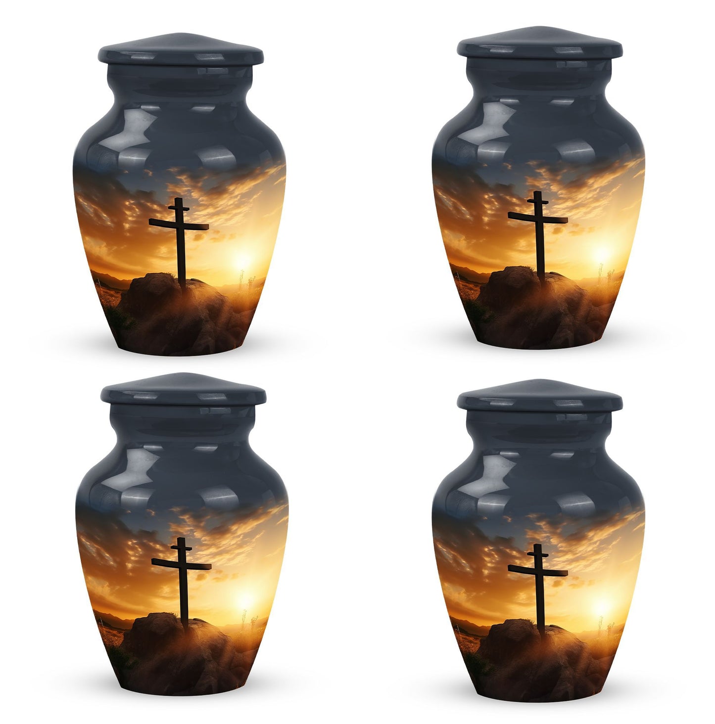 Classic 3-inch Crucifixion of Jesus Christ Urn for Human Ashes