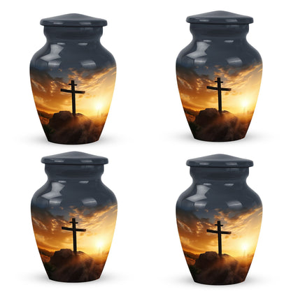Classic 3-inch Crucifixion of Jesus Christ Urn for Human Ashes