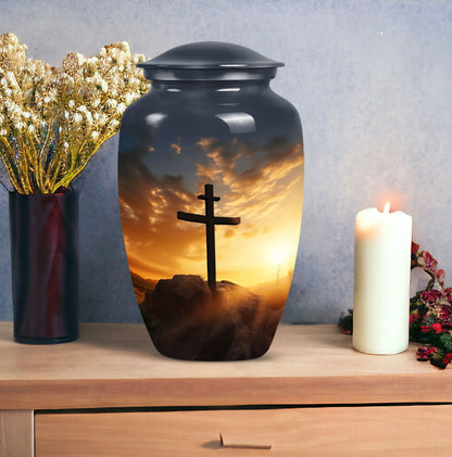 Classic 3-inch Crucifixion of Jesus Christ Urn for Human Ashes