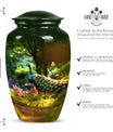 Classic 3 Inch Peacock Memorial Urn in Aluminium.