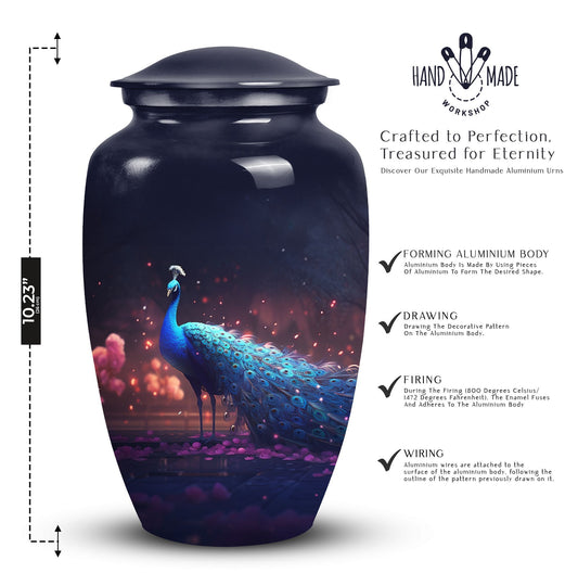 Classic Peacock Cremation Urn for Mom