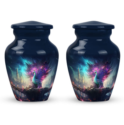 Peacock Memorial cremation urn in classic design for adults
