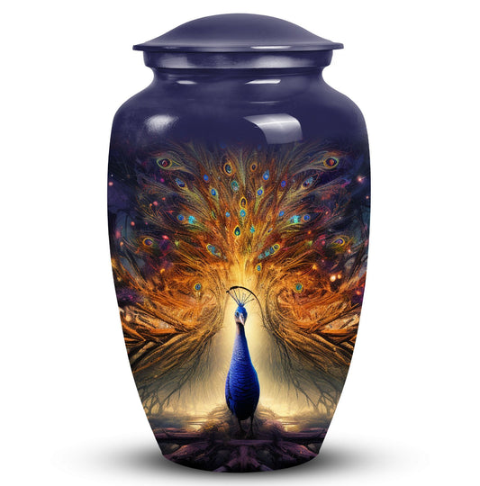 Peacock Urn for Human Ashes, Classic Design for Mother.