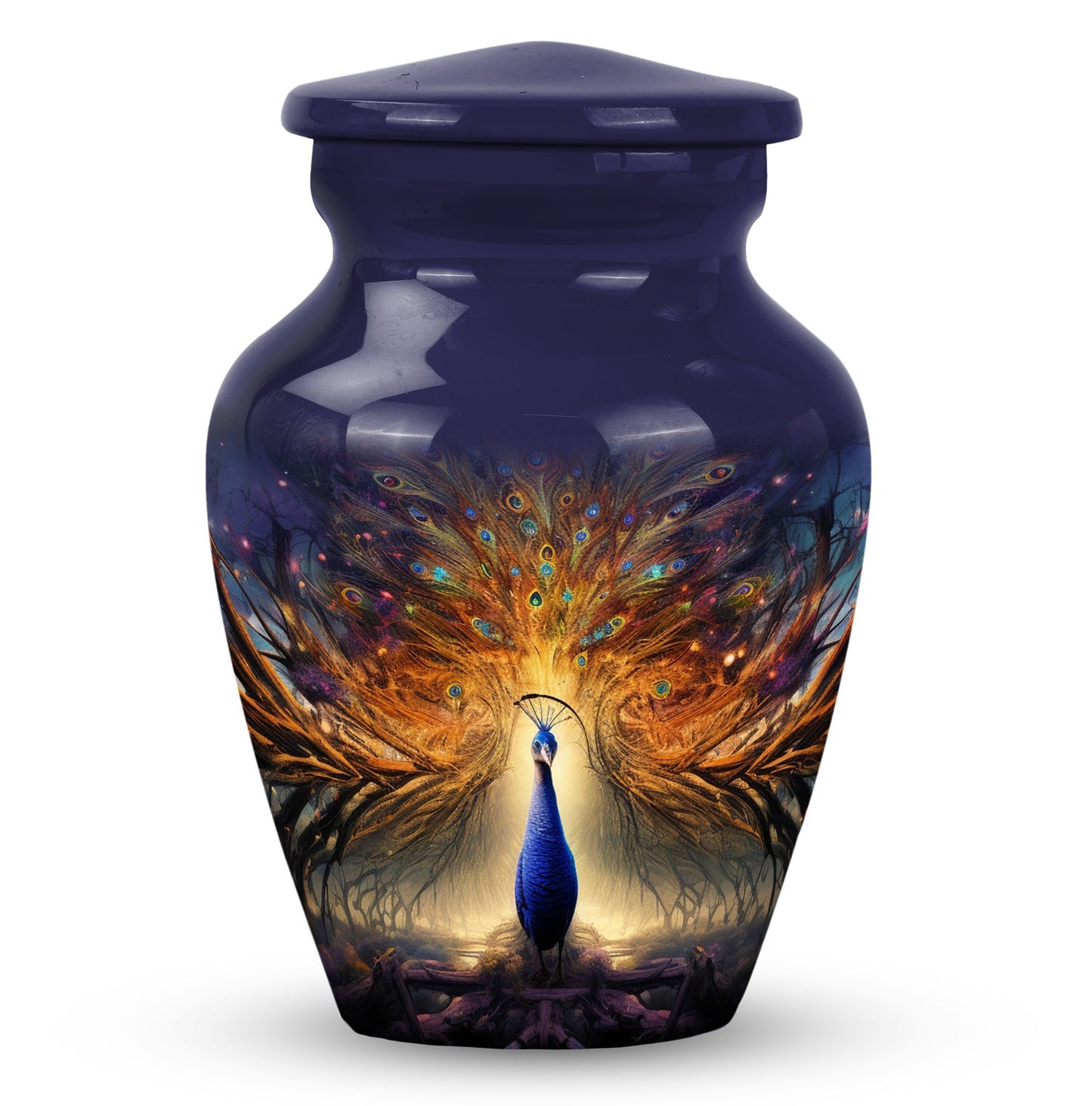 Peacock Urn for Human Ashes, Classic Design for Mother.