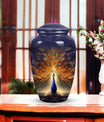 Peacock Urn for Human Ashes, Classic Design for Mother.