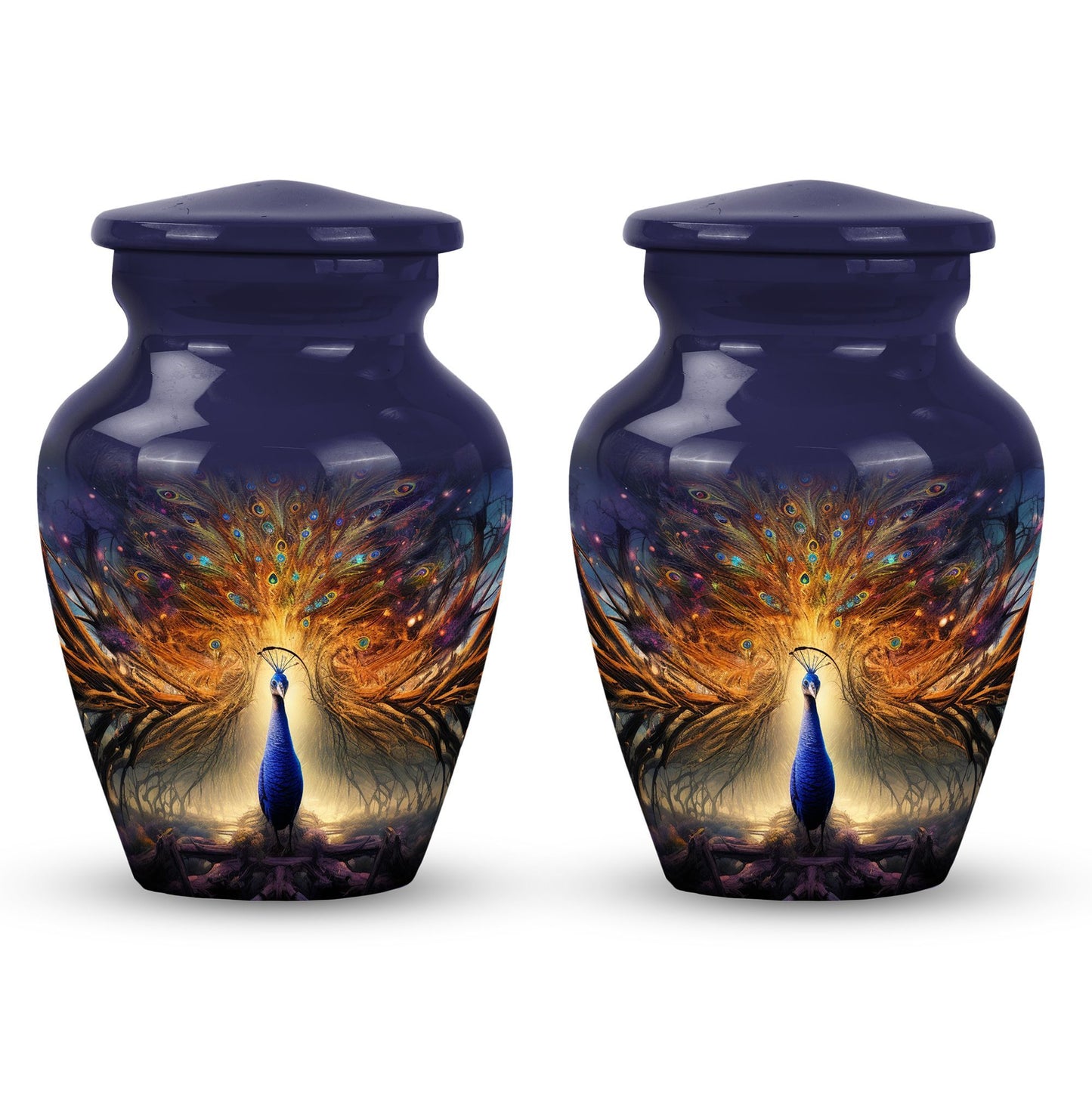 Peacock Urn for Human Ashes, Classic Design for Mother.