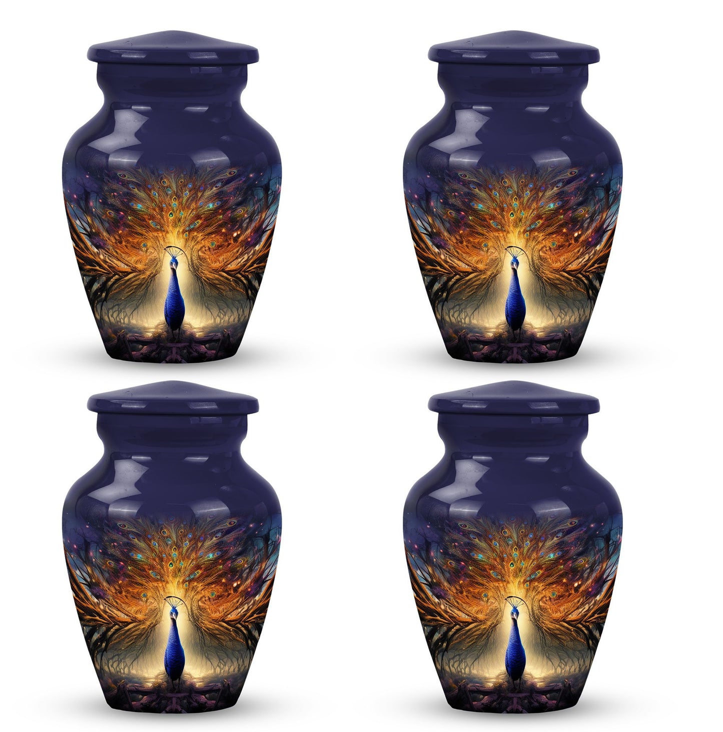 Peacock Urn for Human Ashes, Classic Design for Mother.