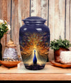 Peacock Urn for Human Ashes, Classic Design for Mother.