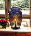 Peacock Urn for Human Ashes, Classic Design for Mother.