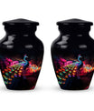 Classic Peacock Cremation Urn in Aluminium.
