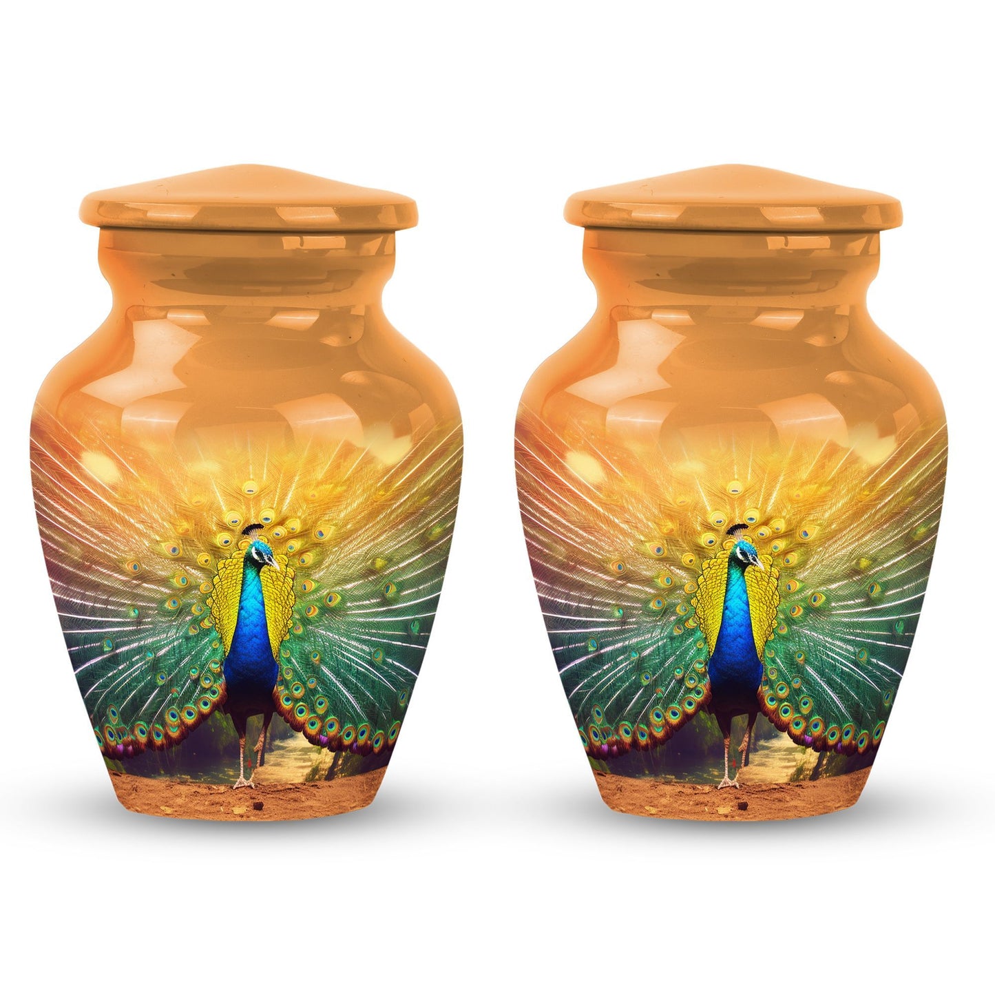 Large Classic Urn, Peacock Urns for Human Ashes.