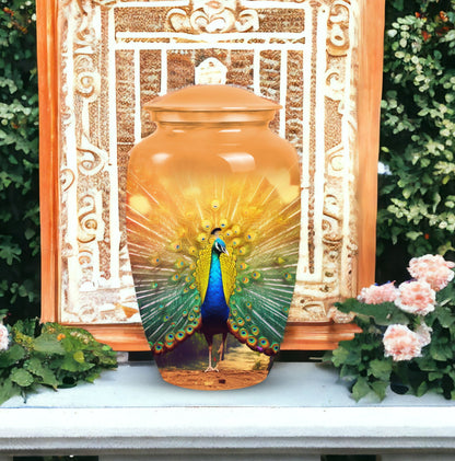 Large Classic Urn, Peacock Urns for Human Ashes.