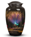 Peacock Urn for ashes classic design, personalization.