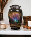 Peacock Urn for ashes classic design, personalization.