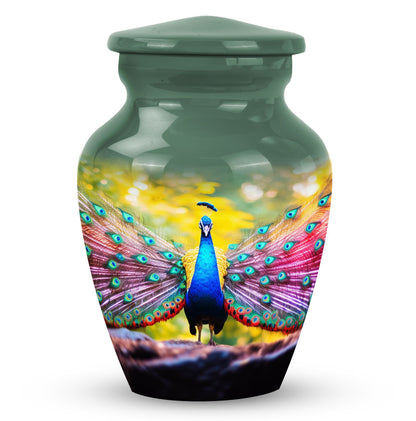 Classic Peacock Urn for Human Ashes, customizable.