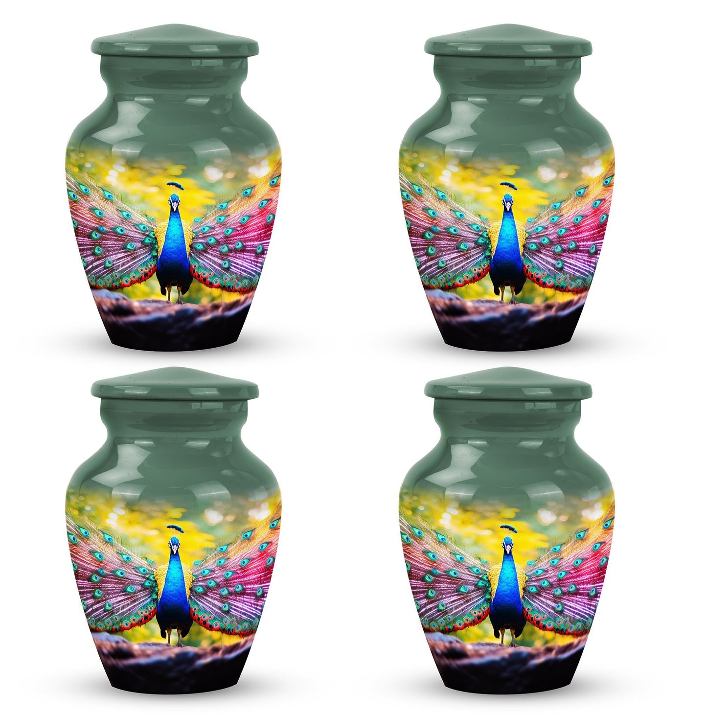 Classic Peacock Urn for Human Ashes, customizable.