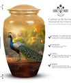Classic Peacock Urn, a memorial gift for cremated ashes.
