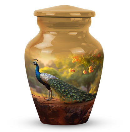 Classic Peacock Urn, a memorial gift for cremated ashes.