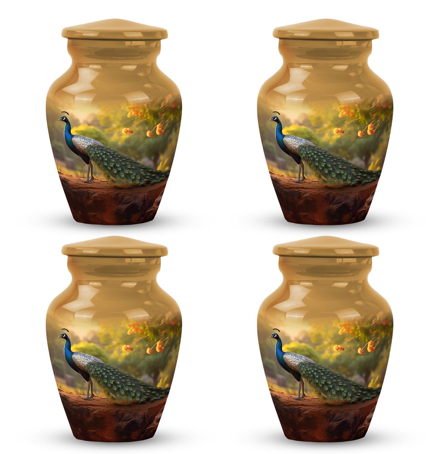 Classic Peacock Urn, a memorial gift for cremated ashes.