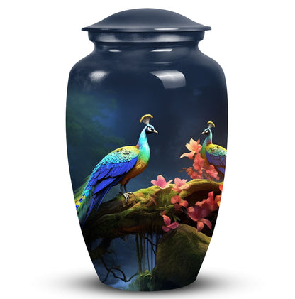 3-inch Peacock Cremation Urn, Classic design.