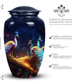 Peacock Memorial Urn, classic metal cremation urn for ashes