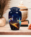 Peacock Memorial Urn, classic metal cremation urn for ashes