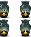 Classic large 3-inch peacock urn for human ashes.