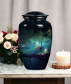 Classic peacock urn for cremation with personalized engraving