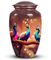 Peacock Cremation Urn in Aluminium