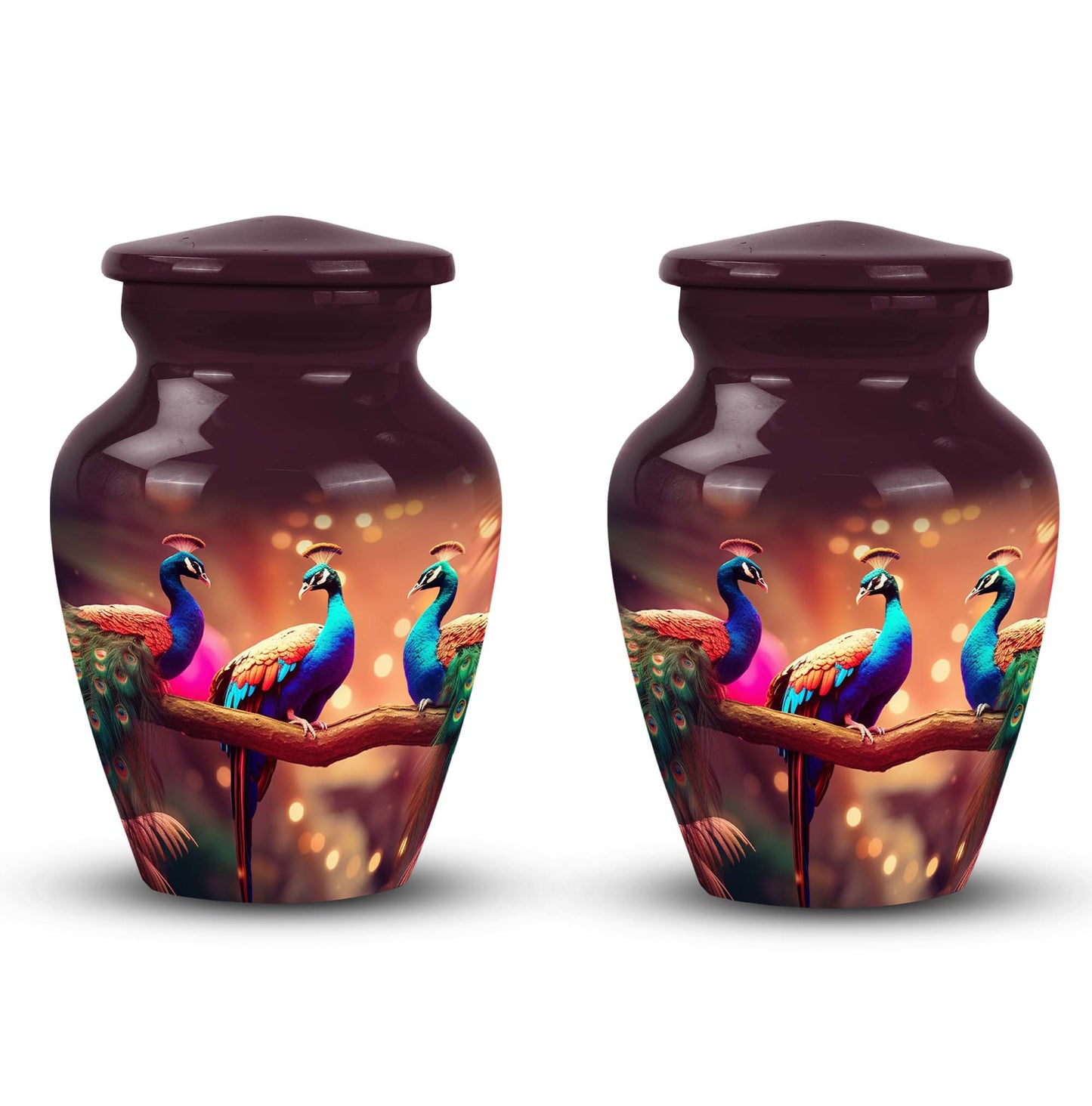 Peacock Cremation Urn in Aluminium