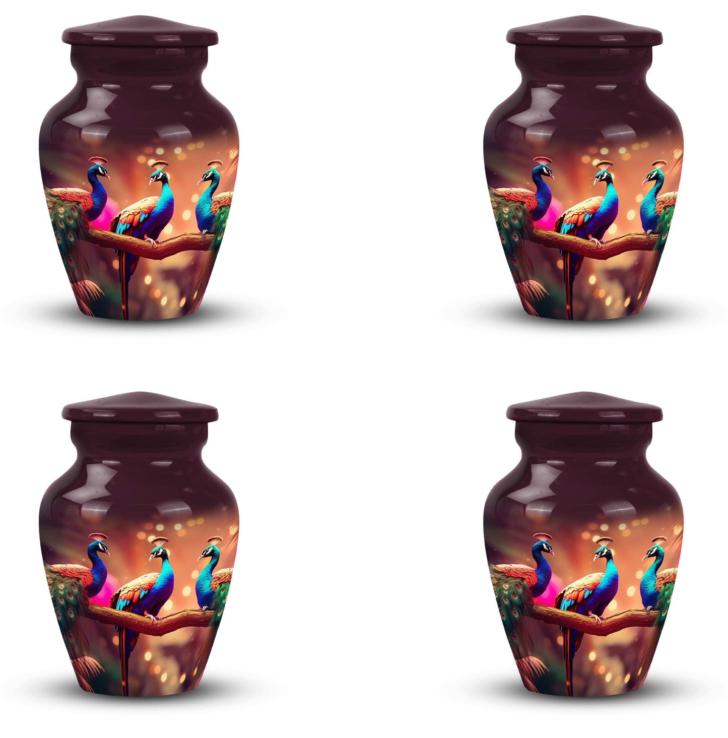 Peacock Cremation Urn in Aluminium
