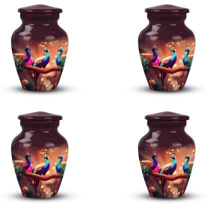Peacock Cremation Urn in Aluminium