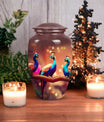 Peacock Cremation Urn in Aluminium
