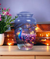 Large classic Peacock Urn for Human Ashes made of Aluminium