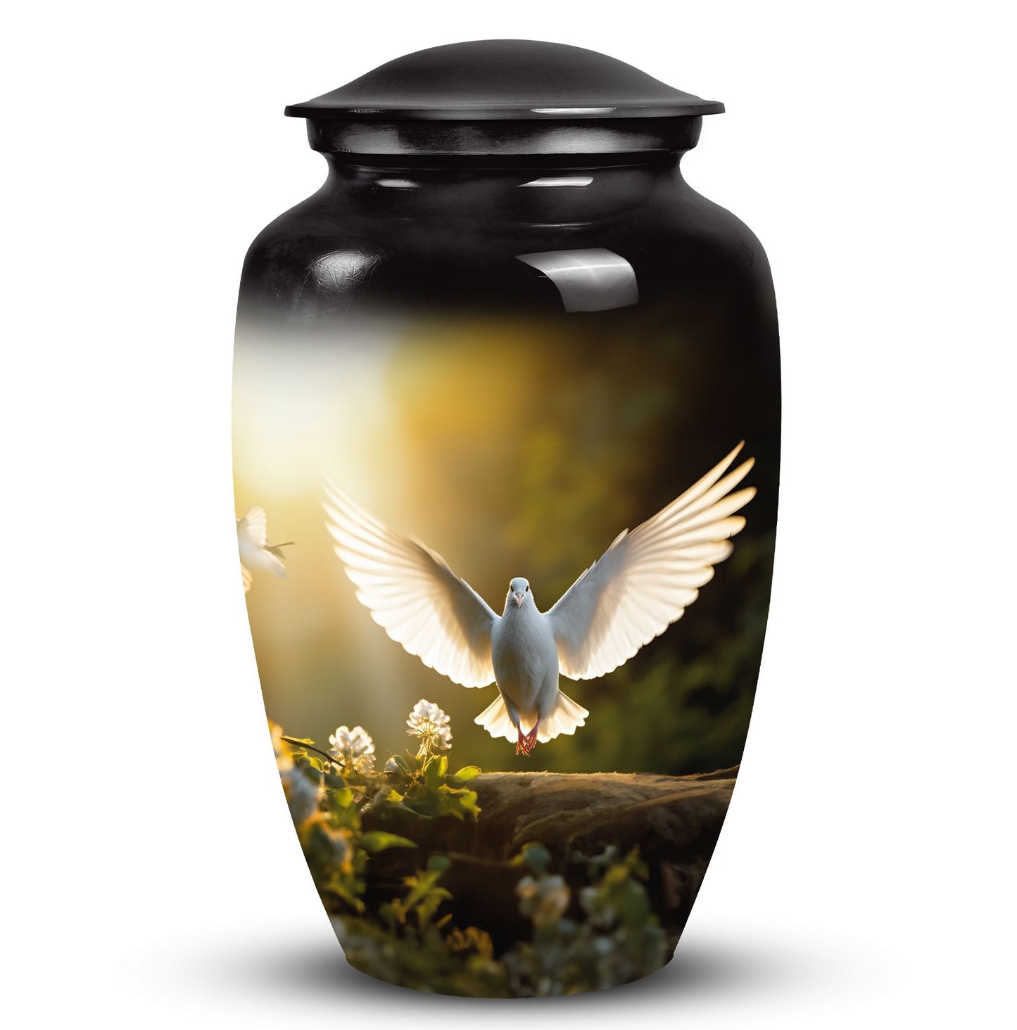 Classic Dove Urn for ashes, Large and Personalized Urn.