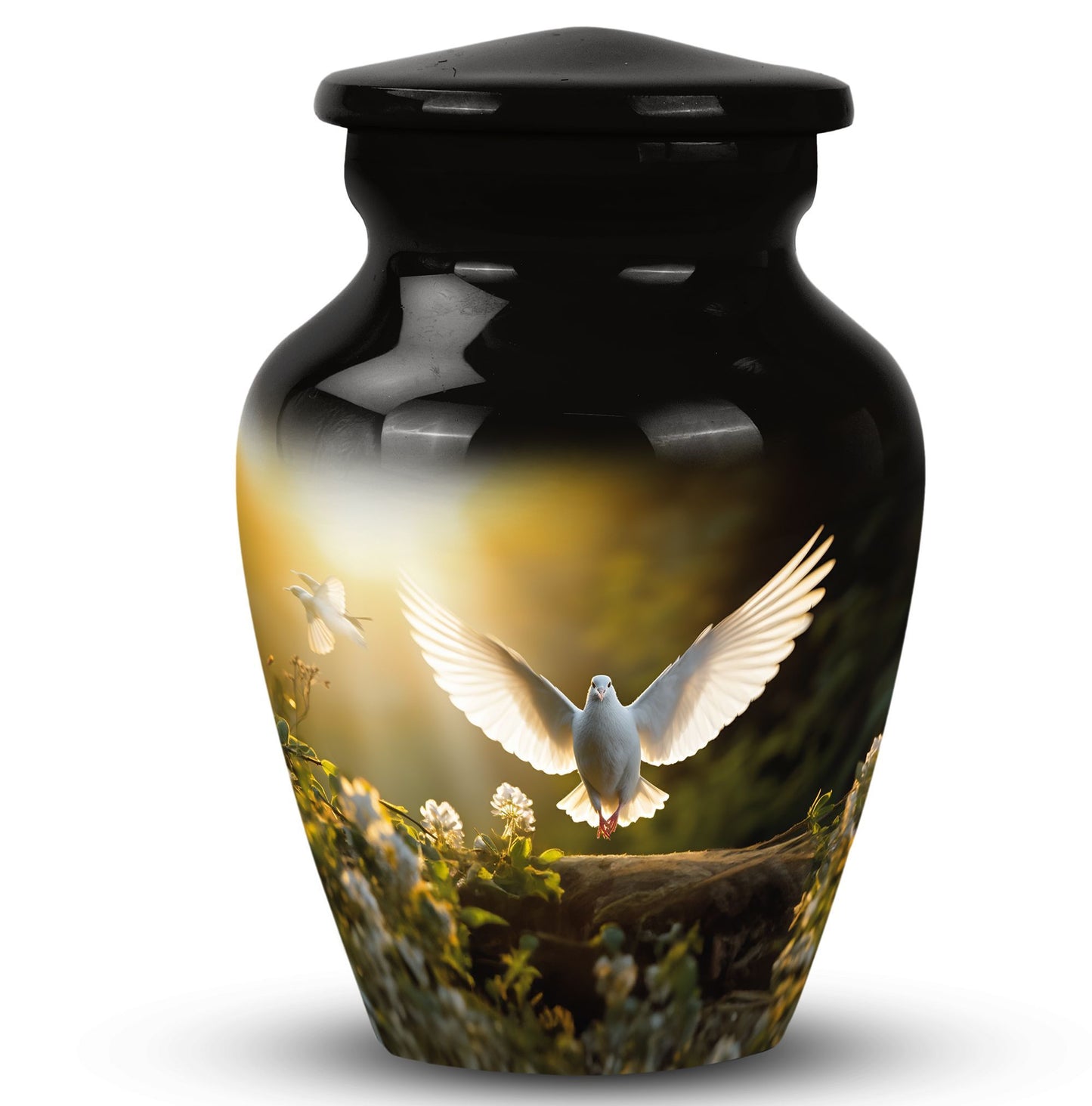 Classic Dove Urn for ashes, Large and Personalized Urn.