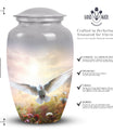 Classic Dove Urn for Ashes with Personalized Engraving.